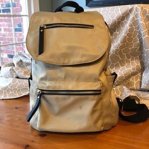 Madden Girl tan and black backpack
